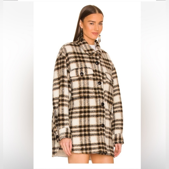 Isabel Marant Jackets & Blazers - ISABEL MARANT ÉTOILE Harveli Plaid Wool Blend Shirt Jacket